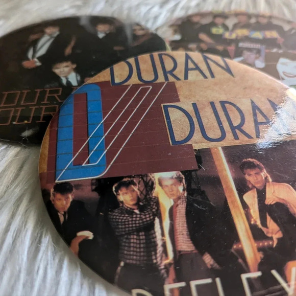 Duran Duran HUGE 6" Buttons Pins Set of 3- Vintage 80s- Simon Lebon John Taylor - Picture 6 of 9